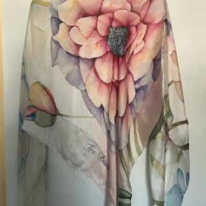 Floral Pure Silk Scarf Large 150cm x 150cm hijab
